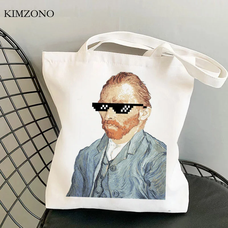 

Van Gogh shopping bag handbag cotton grocery bolsas de tela bolso bag reciclaje tote bolsas ecologicas bolsa compra grab