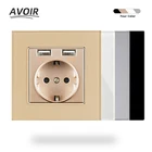 Розетка настенная со стеклянной панелью, 86 х86 мм, 220 А, В