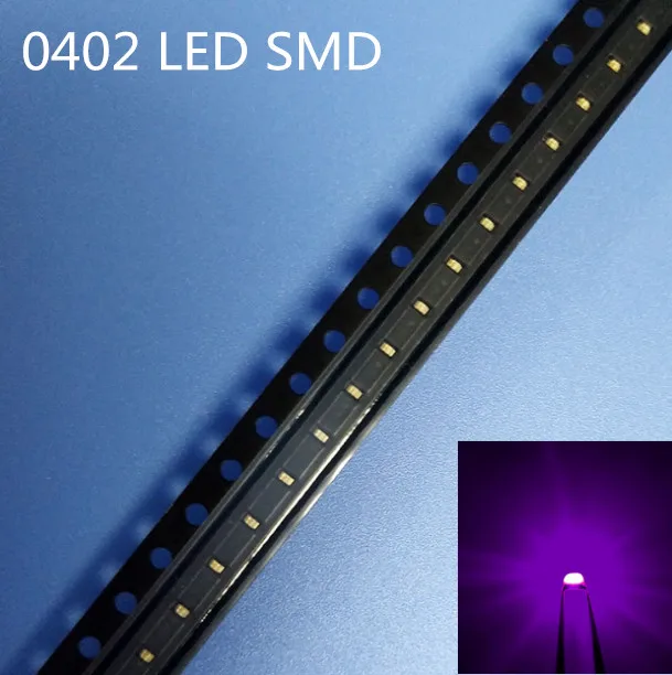 100 шт. УФ/фиолетовый цвет 0402 SMD SMT супер яркая лампа светодиодный светильник s