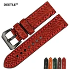Ремешок для часов DEETLE из коровьей кожи, модный красный браслет для наручных часов, аксессуары для часов, Panerai, 20 22 24 26 мм