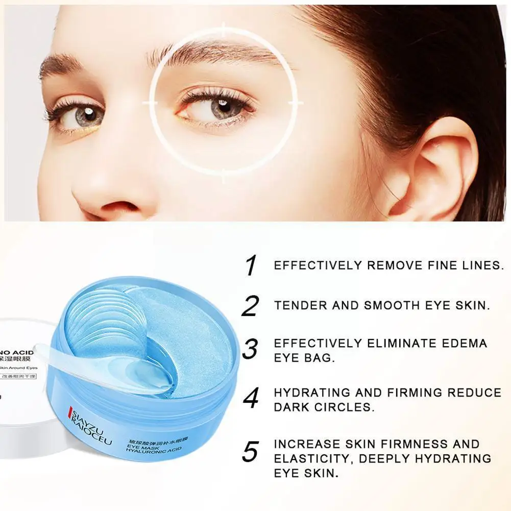 

Hyaluronic Acid Eye Mask Remove Puffiness Dark Circles Eye Moisturizing Collagen Wrinkle Eye Nourish Firming Care Anti Car J8I8