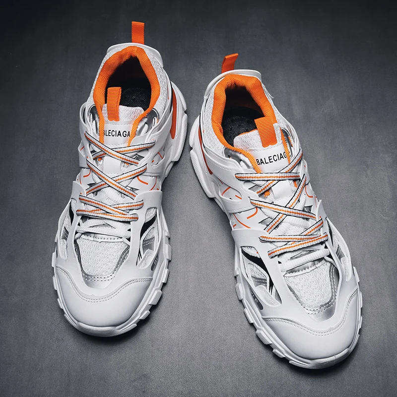 Мужские кроссовки на массивной подошве темно-синие парусиновые платформе