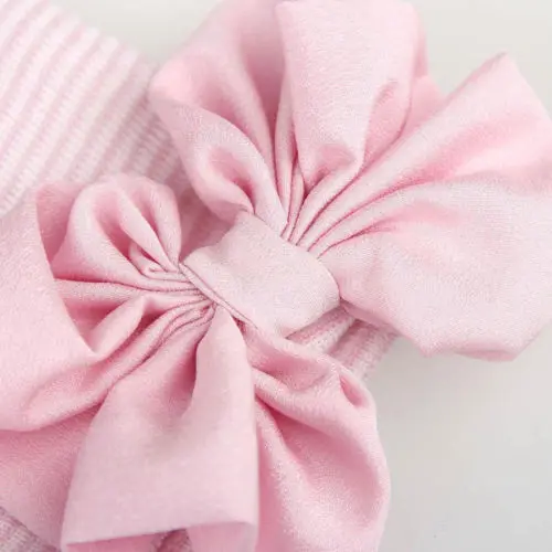 

Newborn Baby Infant Girl Hat New Toddler Comfy Bowknot Hospital Cap Beanie Hat Turban Wholesale