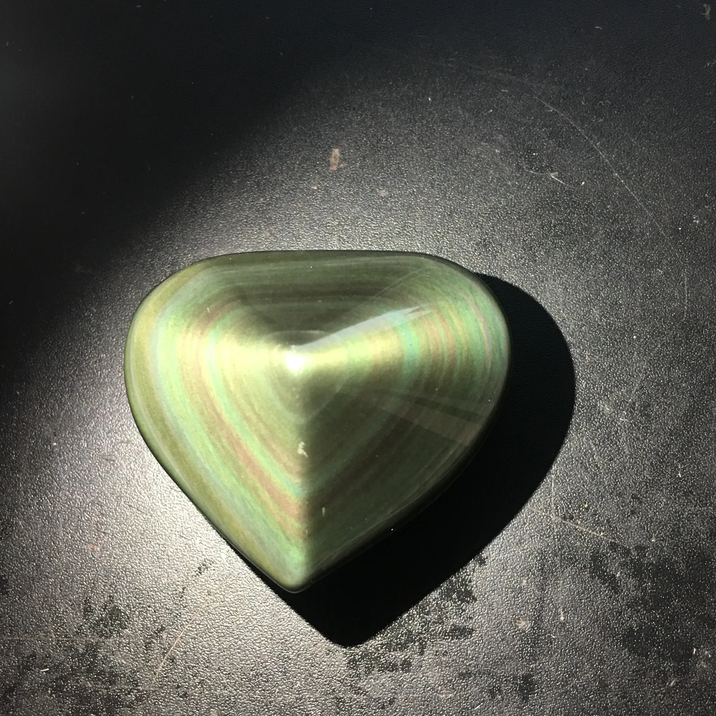 

Natural rainbow obsidian crystal hearts obsidian Quartz Heart Shape Crystals Healing Gift