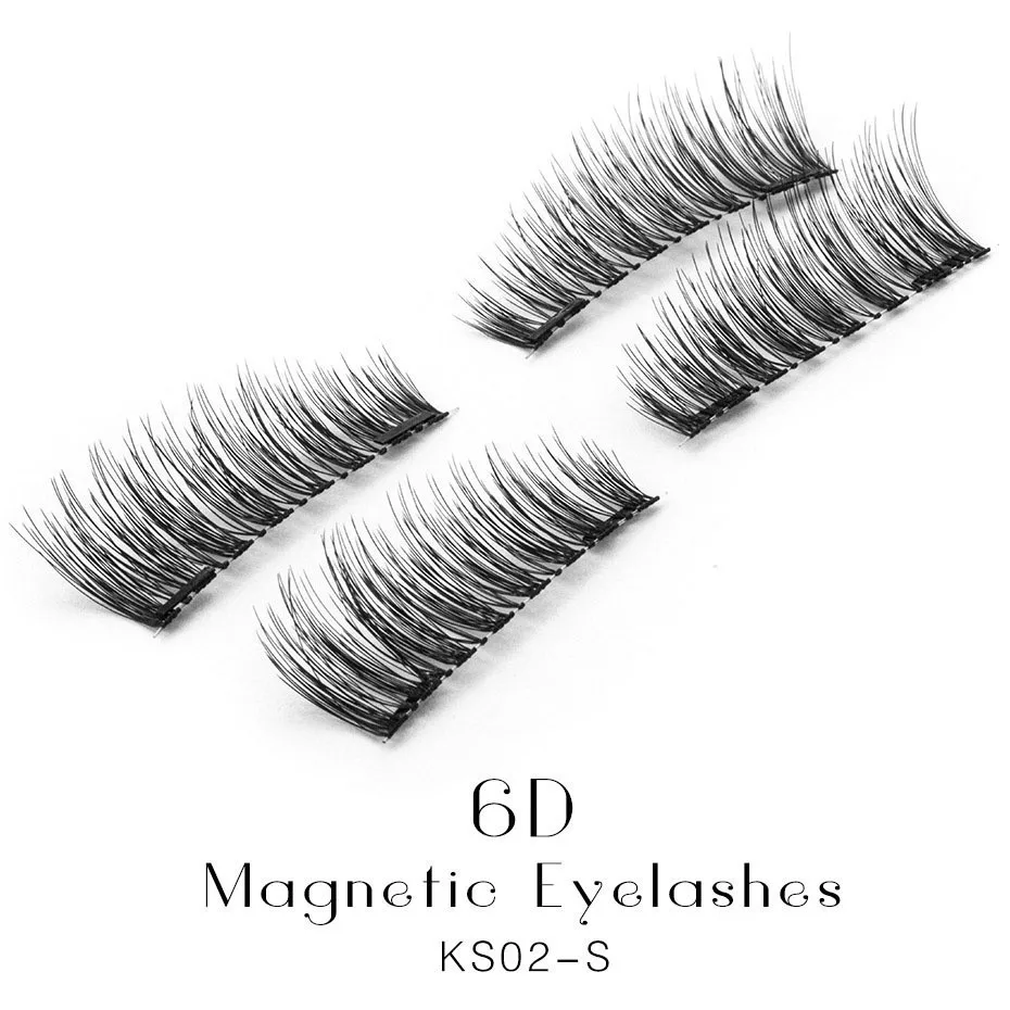 Genailish магнитные ресницы 6D накладные 4 шт/1 пара Поддельные extension-KS02-S | Красота и
