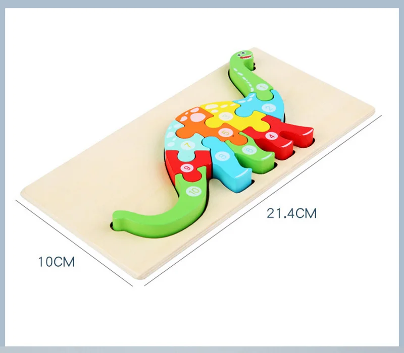 

Baby Wooden Toys Intelligence 3D Puzzle Cartoon Animal Jigsaw Puzzle Kids Early Learning Educational Cube Toys Game for children