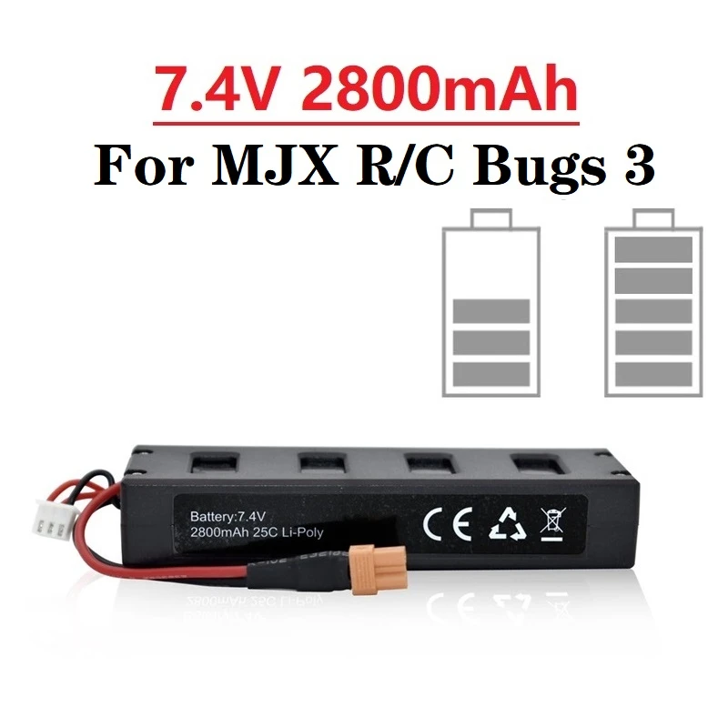 Оригинальная батарея для MJX R/C Bugs 3 7 4 V 2800mah 25C Li po B3 RC Quadcopter Drone запасные части