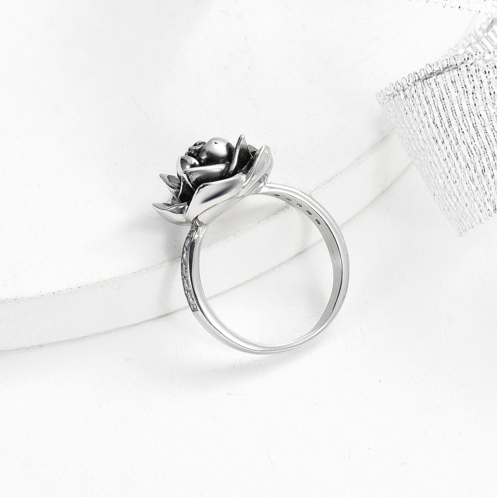 Кольцо для кремации с розовым цветком кольцо праха любимых питомцев изысканное -