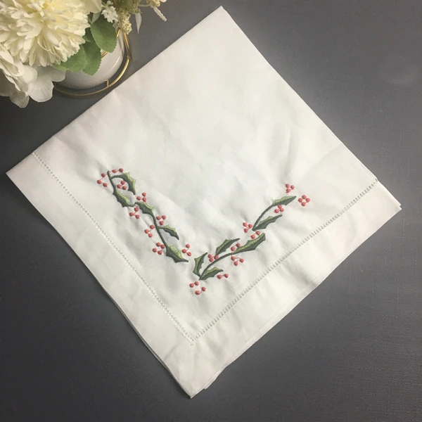 Набор из 12 модных обеденных салфеток белые льняные салфетки с вышивкой в виде
