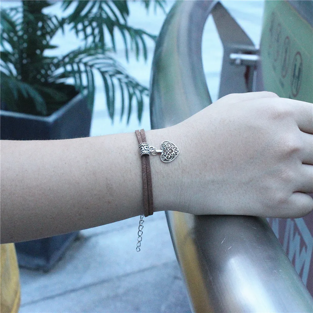 Бесплатная доставка ажурный браслет с сердечками пара ювелирных изделий подарок