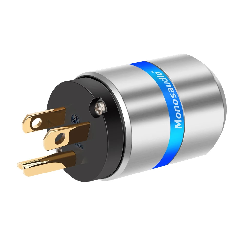 

Monosaudio M106G/F106G 99.998% Pure copper hifi US version power plug AC Power Plug Connector 10A/250V 15A/125V Audio Grade