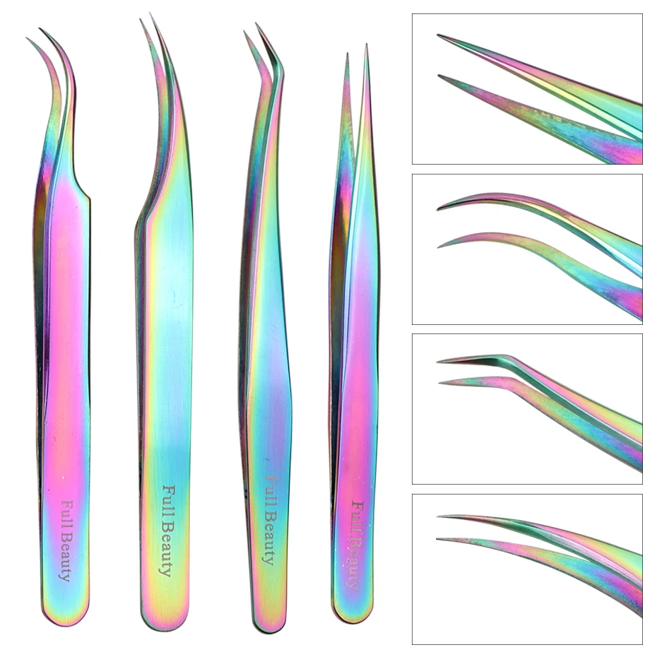 1 шт. радужные щипцы для завивки ресниц изогнутые/прямые пинцеты ресницы