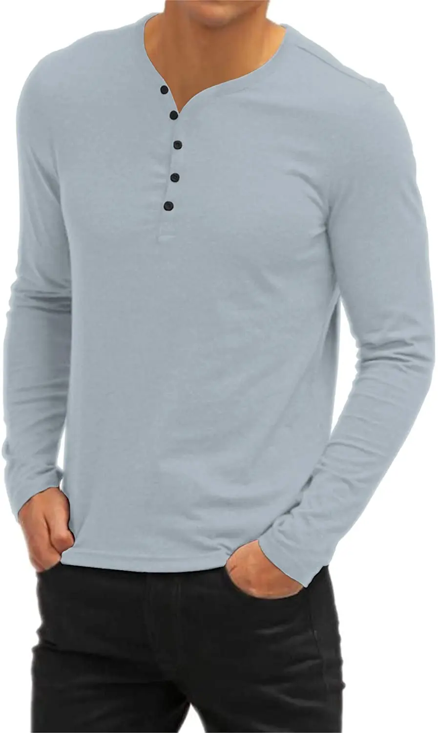 

Mens Casual V-Neck Long Sleeve T-Shirts/Long Sleeve Polo Shirts