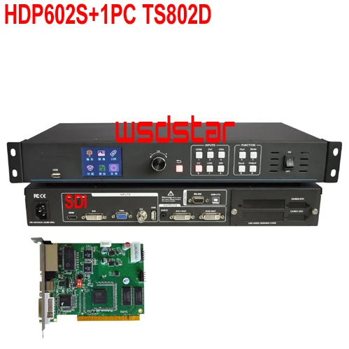 HDP602S + 1 шт. TS802D USB и SDI светодиодный видеопроцессор вход USB/SDI/HDMI/DVI/VGA/CVBS 1920*1200 для