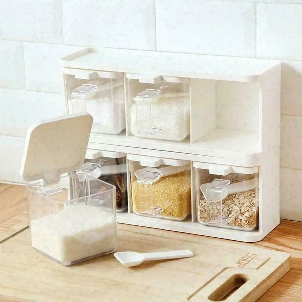 3 прозрачные сетки прозрачная коробка с приправами специи стеллажи для хранения