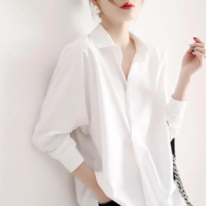 

Blouse Women White Shirt Women's Spring Retro Long-sleeved Top Blusas Ropa De Mujer Chaqueta Zaraing Woman 2021 New Fashion