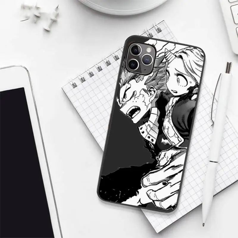 

My Hero Academia Japan Anime Phone Case Candy Color for iPhone 6 7 8 11 12 s mini pro X XS XR MAX Plus protective custom shell