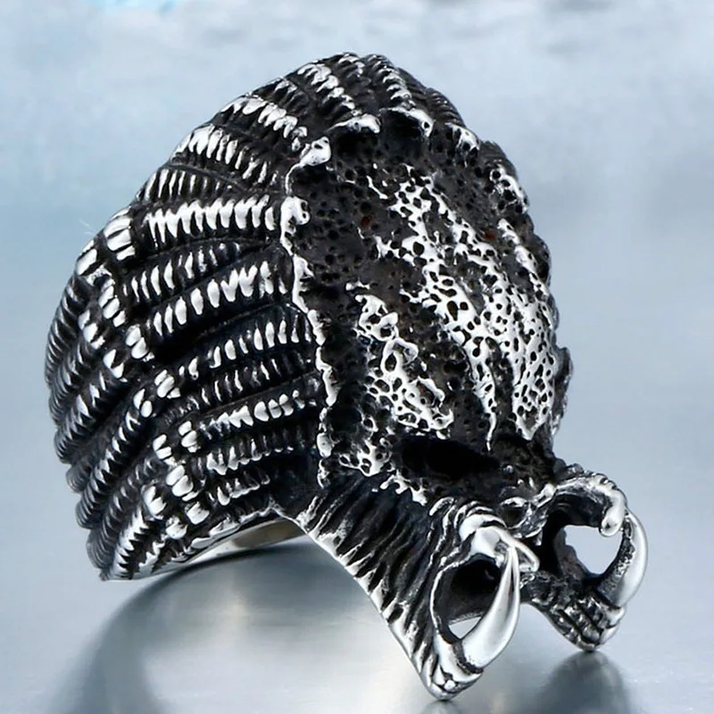 

Milangirl Unique Punk Gothic Demon Blackened Men's Ring Men Ring Fashion Jewelry