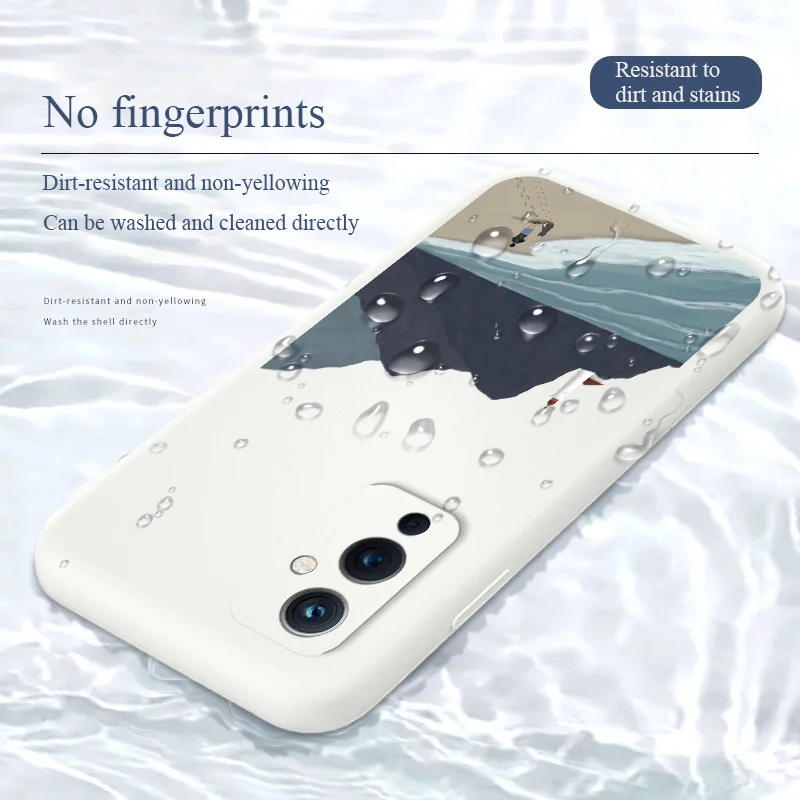 Sailing Alone Phone Case For Oneplus 9 9pro 9r 8t 8 8pro Liquid Silicone Cover