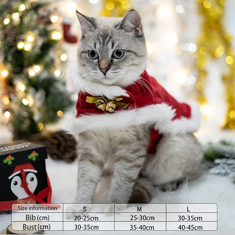 

Новые рождественские костюмы для кошек, смешная одежда Санта-Клауса для маленьких кошек и собак, Рождественская Новогодняя одежда для дома...