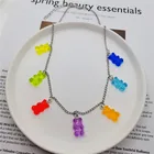 Ожерелье женское полимерное, 7 цветов, радуга, фестиваль Прайд
