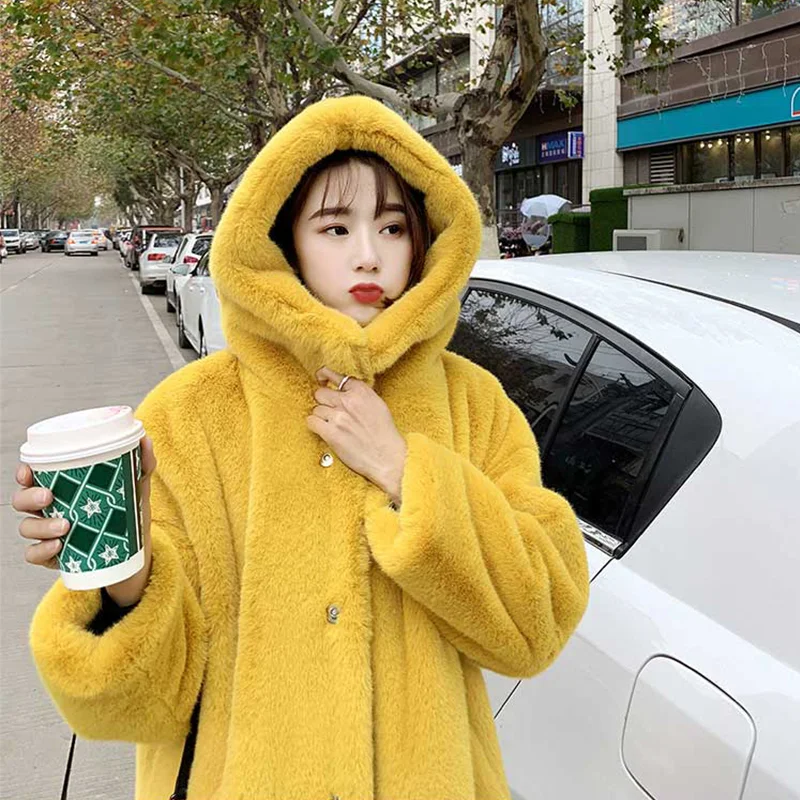 Зимнее пушистое Женское пальто из искусственного меха толстые теплые куртки