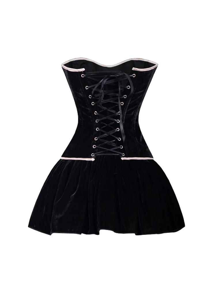 Женское платье танцор Burlesque сексуальное на Хэллоуин бюстье корсет мини юбка