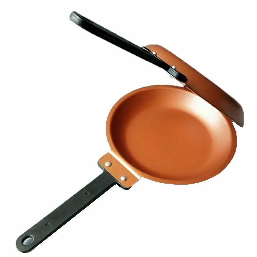 Двухсторонняя антипригарная медная сковорода керамическая для блинов