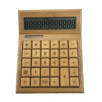 multifunctional electronic calculator bamboo calculator counter office 12 digit solar power scientific calculator