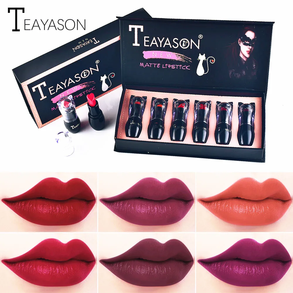 

6x Cute Cat-shape Long-lasting Matte Lipstick Moisturizing Smooth Lip Colors