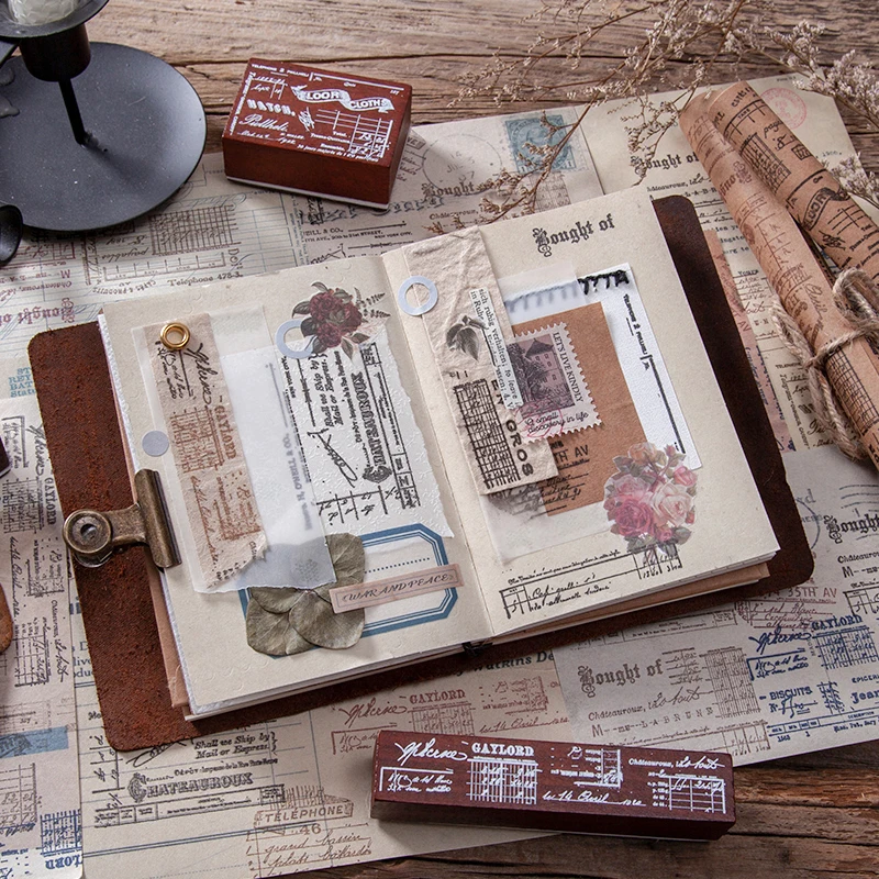 Винтажный билет коллаж деревянный штамп журнал резиновые штампы для