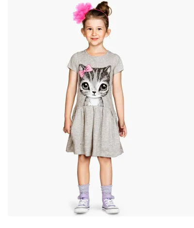 Детские платья для девочек; Новинка года; модный свитер; хлопковая рубашка с цветочным принтом; короткая летняя футболка; жилет; пляжное праздничное платье Maotou