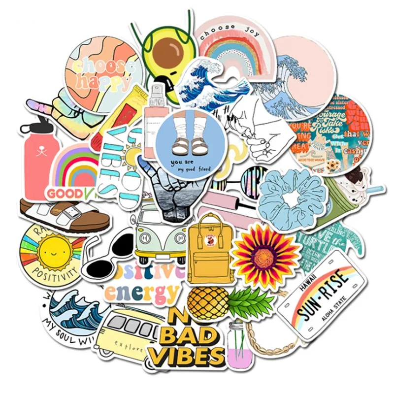 35 шт. водонепроницаемые наклейки Vsco для ноутбука и холодильника|Канцелярские