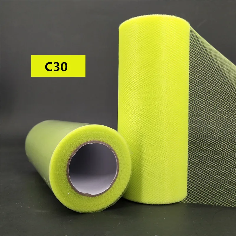 C30 Spring Green Белый розовый синий тюль рулонная катушка пачка 25 ярдов стол Сделай Сам юбка День рождения Свадебная вечеринка украшения Тюль органза в рулоне поставки 6Z - Цвет: C30 Spring Green