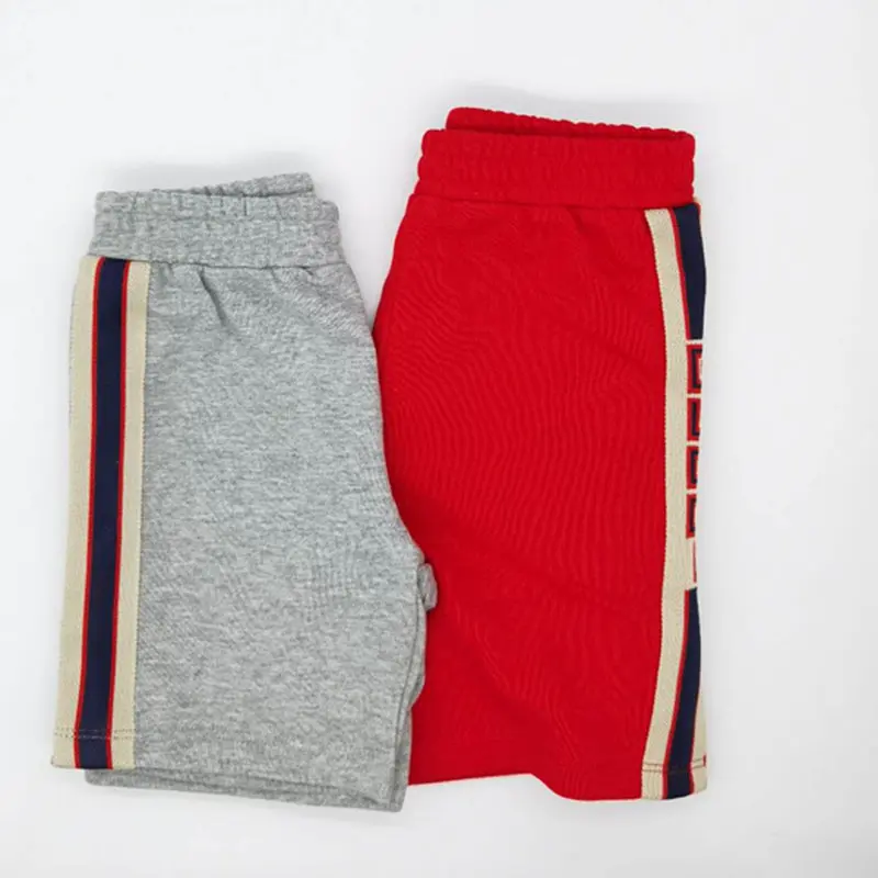 2020 New Summer Brand Sport Shorts for Baby Boy Kids Red&amp&ampGrey Trunks Clothing For Children | Мать и ребенок