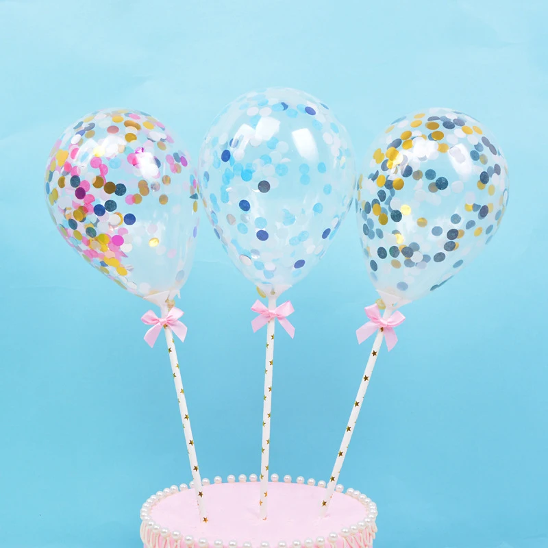 

Decorative Cake Topper Sequins Balloon Wedding Decor Party Confetti Creative Cake Decoration Cake Plug Card Home Decoration