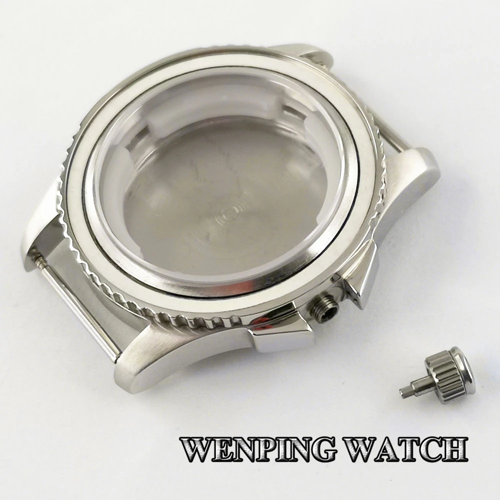 40 мм сапфировое стекло серебристый футляр для часов + ободок ETA 2836 Miyota 8215 821A 8205 Mingzhu