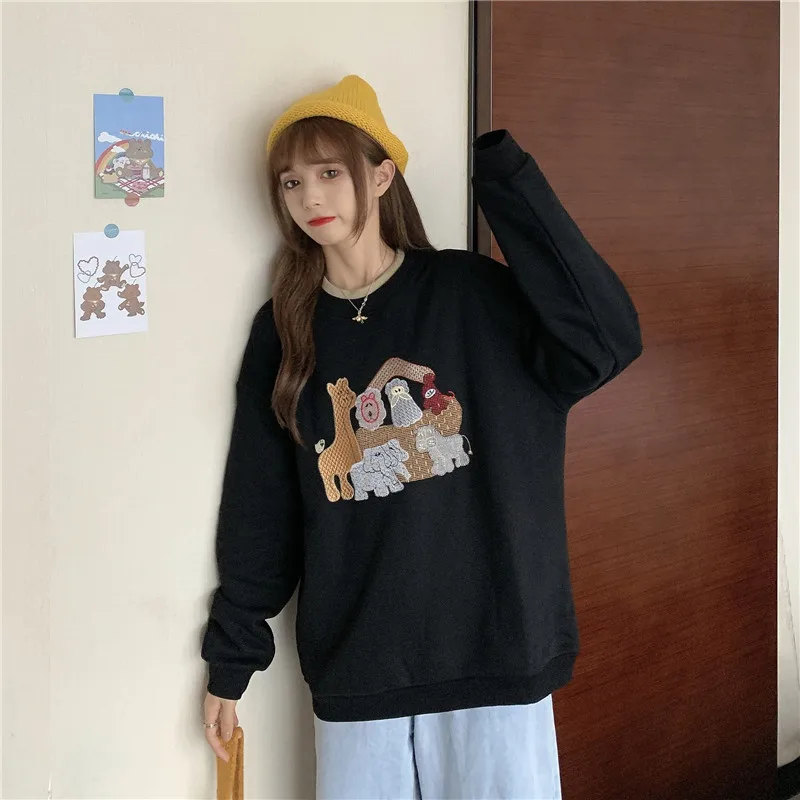 

Japanese Girlish Fake Two Pieces Best-Selling Sweatshirt Women's Loose Korean Fashionable Ins Idle Style BF