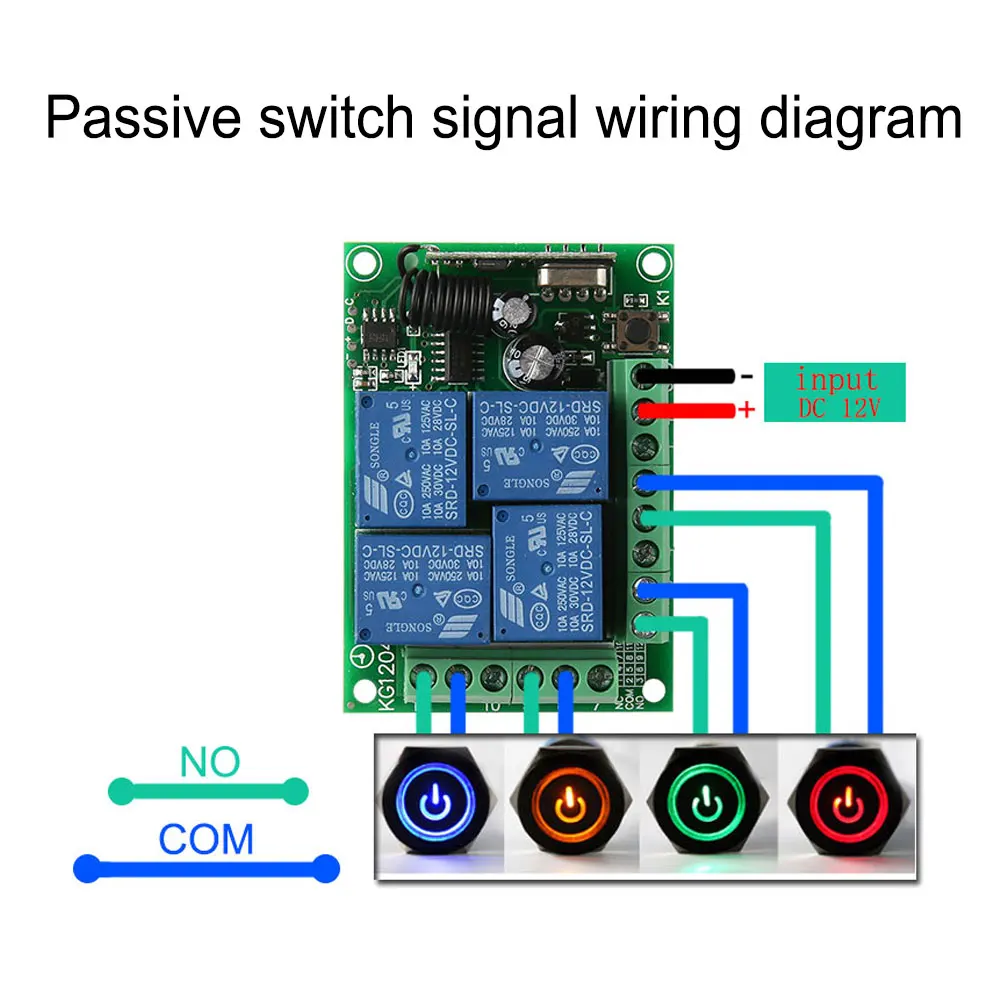 Универсальный беспроводной пульт дистанционного управления 433 МГц 12 В
