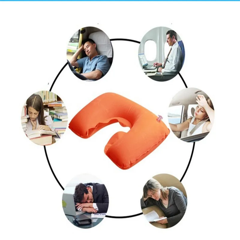 Туристический надувной коврик U-образная подушка для шеи путешествий офиса