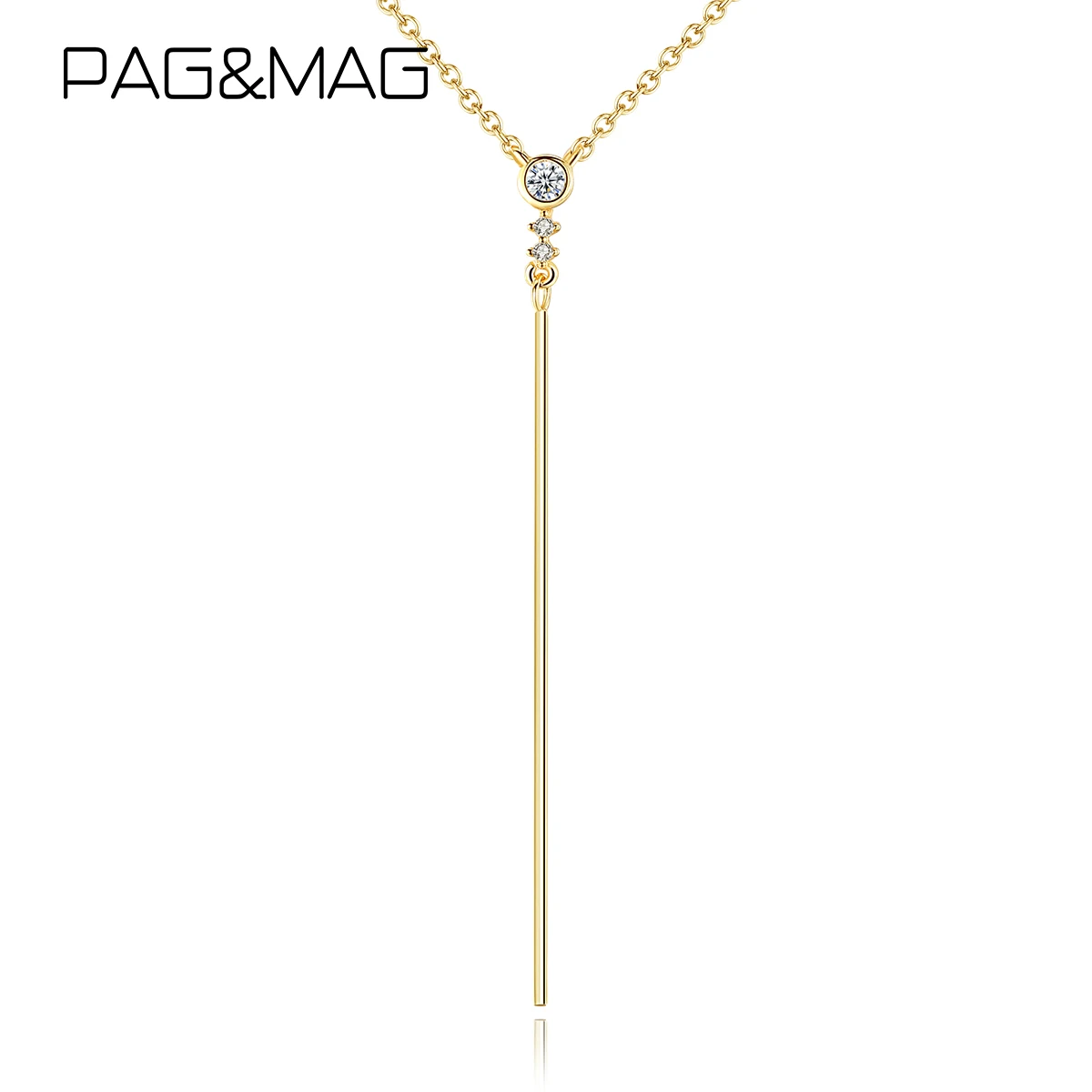 Длинное ожерелье PAG &amp MAG минималистичное ювелирное изделие из стерлингового