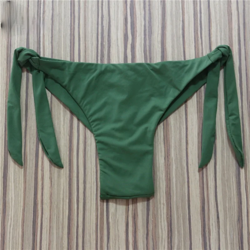 

2021 Sexy Solid Thong Bikini Brazilian Cut Swimwear Women Bottom Adjustable Briefs Swimsuit Panties Underwear Thong Bathing Suit