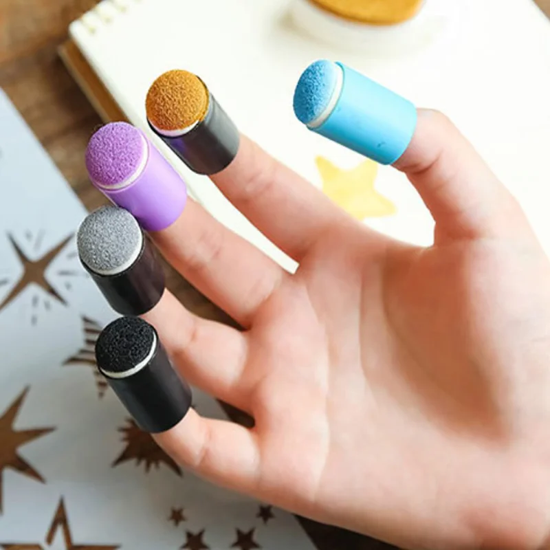 Random 10pcs Sponge Finger Daubers Foam Painting Craft Set Drawing Coloring Handicraft | Канцтовары для офиса и дома