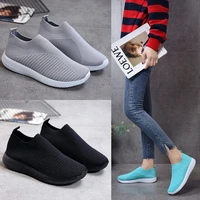 women white sneakers female knitted vulcanized shoes casual slip on flats ladies sock shoes trainers summer tenis feminino shoes