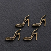 12pcslot ancient bronze high heels charm metal pendants diy necklaces bracelets jewelry handicraft accessories 1519mm p185