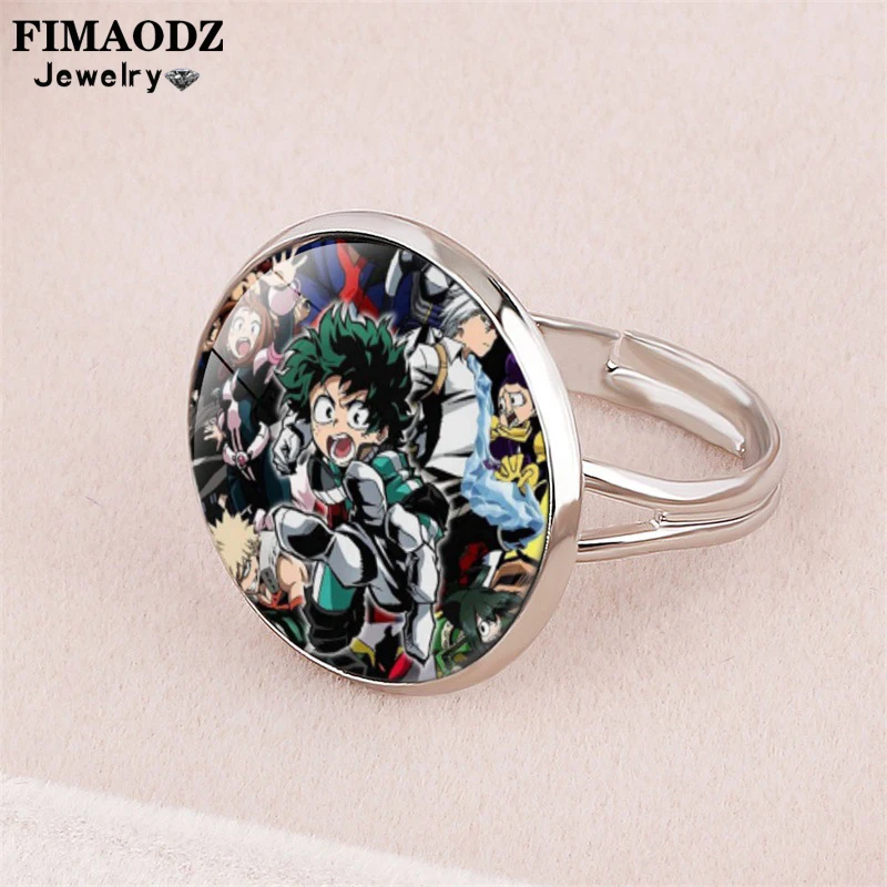 FIMAODZ кольцо моя геройская Академия мидория Lzuku Bakugou Katsuki Midoriya фото стеклянные