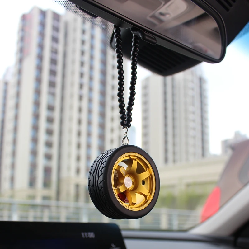 Auto Interior Decor Ornaments Hanging Accessories Alloy Tuning Wheel Rearview Mirror Pendant Lanyard Keychain For Car | Автомобили и