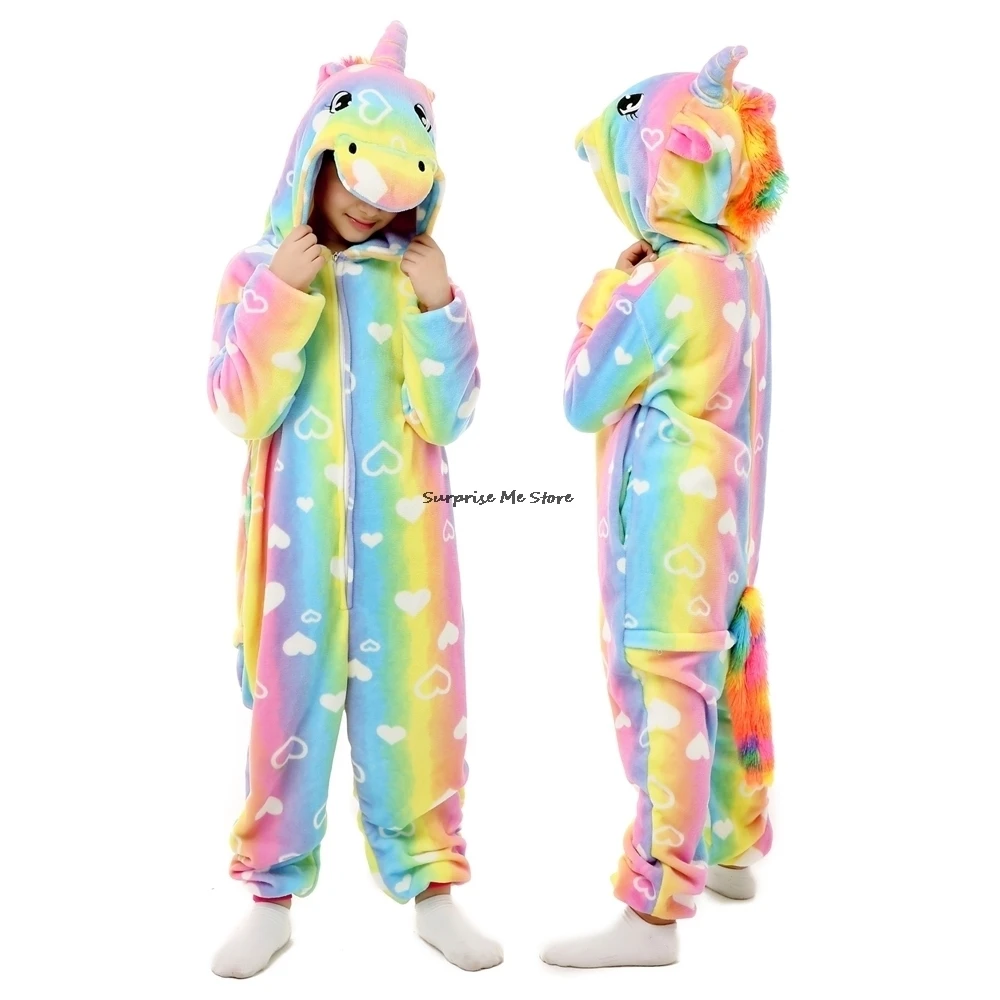 Пижамы для маленьких девочек с единорогом комбинезоны мальчиков кигуруми