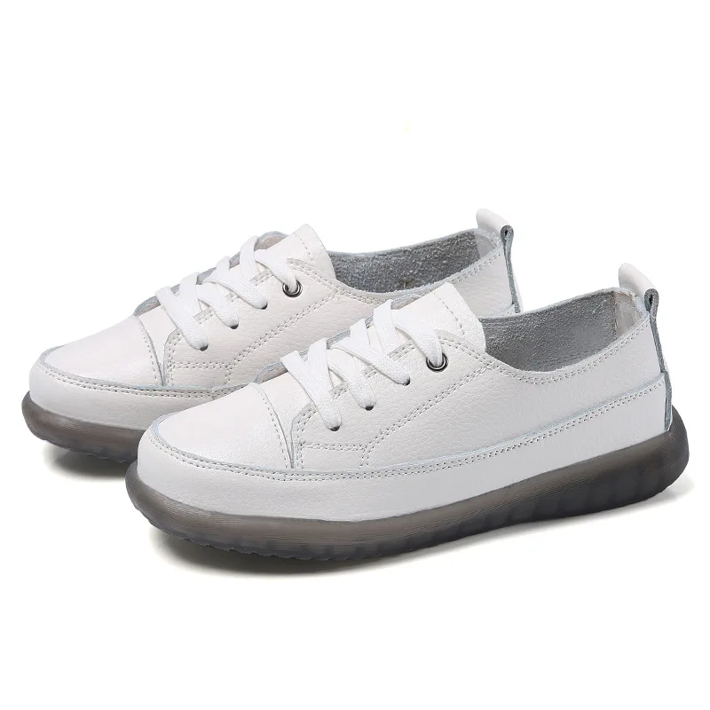 

hot sale Leather white shoes women sneakers 2021 new breathable comfortable flat running shoes Korean wild student board shoes