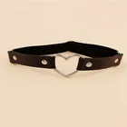 Кожаный пикантный женский эластичный пояс для чулок в стиле панк с круглым кольцом в форме сердца Пояс для чулок с заклепками в форме сердца кольцо для чулок кожа для чулок